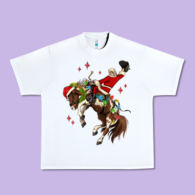 Christmas Cowboy Santa Urban Heavy Tee Designed By Maliassmallbusiness