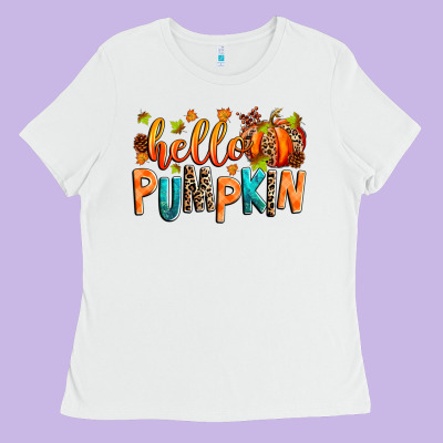 Hello Pumpkin Ladies Tee Designed By Ranaportraitstore