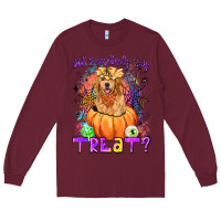 Burgundy did somebody say treat Long Sleeve Tee - LillyAllenDesigns