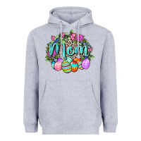 Heather Grey Easter Mom  Happy Easter Day Heavyweight Hoodie - CowGirlArtShop