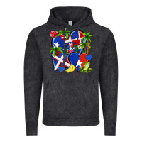 Vintage Black puerto rico with dominican republic hearts Vintage Hoodie - NancyCooperArtShop