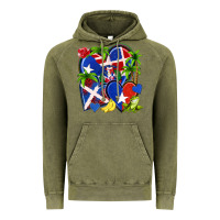 Vintage Olive puerto rico with dominican republic hearts Vintage Hoodie - NancyCooperArtShop