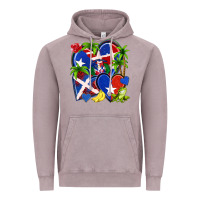 Vintage Zinc puerto rico with dominican republic hearts Vintage Hoodie - NancyCooperArtShop