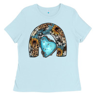 Baby Blue sunflower gemstone rainbow Ladies Tee - JahusDesignShop