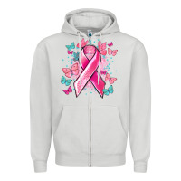 Dove Grey Breast Cancer ribbon Cancer Awareness Zipper Hoodie - HowdyJamesFarm