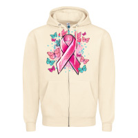 Sandshell Breast Cancer ribbon Cancer Awareness Zipper Hoodie - HowdyJamesFarm
