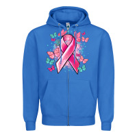 True Royal Breast Cancer ribbon Cancer Awareness Zipper Hoodie - HowdyJamesFarm
