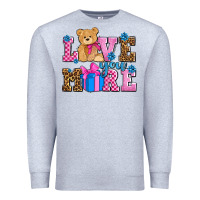 Heather Grey love you more olivia Premium Sweatshirt - OliviaCreatesArt