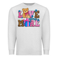 Oatmeal Heather love you more olivia Premium Sweatshirt - OliviaCreatesArt