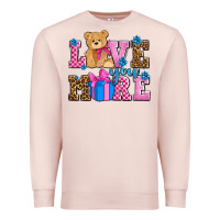 Pale Pink love you more olivia Premium Sweatshirt - OliviaCreatesArt
