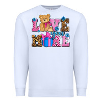 White love you more olivia Premium Sweatshirt - OliviaCreatesArt