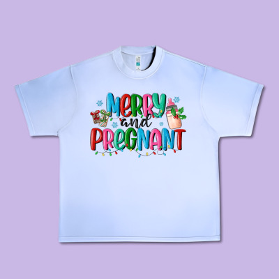 Merry And Pregnant Urban Heavy Tee Designed By Maliassmallbusiness