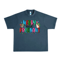 Midnight Navy merry and pregnant Urban Heavy Tee - MaliasSmallBusiness