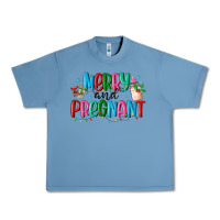 Pebble Blue merry and pregnant Urban Heavy Tee - MaliasSmallBusiness