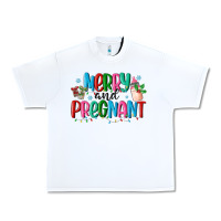 White merry and pregnant Urban Heavy Tee - MaliasSmallBusiness