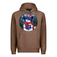 Chestnut Patriotic snowman ornament 4th of july Premium Hoodie - HowdyJamesFarm
