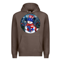 Coffee Patriotic snowman ornament 4th of july Premium Hoodie - HowdyJamesFarm
