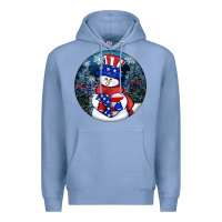 Colony Blue Patriotic snowman ornament 4th of july Premium Hoodie - HowdyJamesFarm