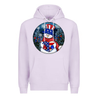 Lilac Patriotic snowman ornament 4th of july Premium Hoodie - HowdyJamesFarm