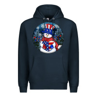 Navy Patriotic snowman ornament 4th of july Premium Hoodie - HowdyJamesFarm
