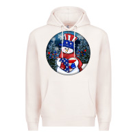 Pale Pink Patriotic snowman ornament 4th of july Premium Hoodie - HowdyJamesFarm
