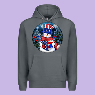 Patriotic Snowman Ornament 4th Of July Premium Hoodie Designed By Howdyjamesfarm