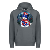 Rock Patriotic snowman ornament 4th of july Premium Hoodie - HowdyJamesFarm