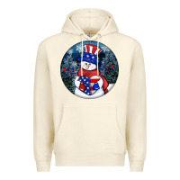 Sandshell Patriotic snowman ornament 4th of july Premium Hoodie - HowdyJamesFarm