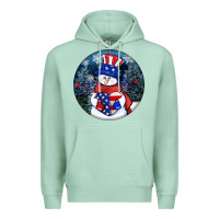 Seafoam Patriotic snowman ornament 4th of july Premium Hoodie - HowdyJamesFarm