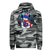 Slate Camo Patriotic snowman ornament 4th of july Premium Hoodie - HowdyJamesFarm