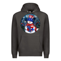 Smoke Patriotic snowman ornament 4th of july Premium Hoodie - HowdyJamesFarm
