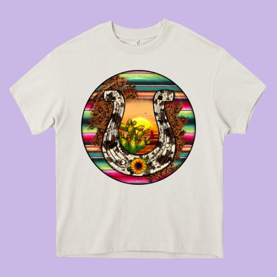 Horseshoe Circle Heavy Core Tee Designed By Jahusdesignshop
