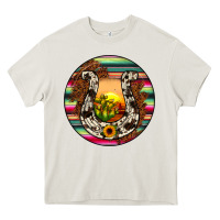 Cream horseshoe circle Heavy Core Tee - JahusDesignShop