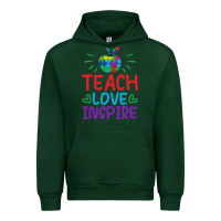 Forest Green teach love inspire Urban Hoodie - CowhideDigitalArt