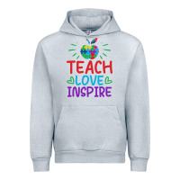 Heather Grey teach love inspire Urban Hoodie - CowhideDigitalArt