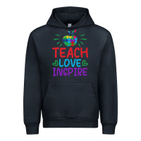 Navy teach love inspire Urban Hoodie - CowhideDigitalArt