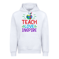 White teach love inspire Urban Hoodie - CowhideDigitalArt