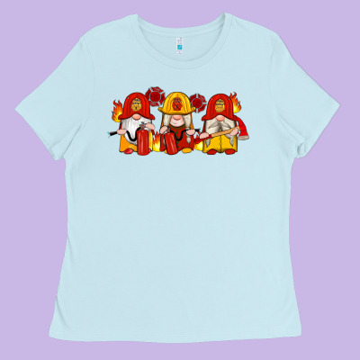 Firefighter Gnomes Ladies Tee Designed By Artiststas
