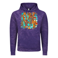 Cloud Purple serape with leopard pattern Vintage Hoodie - NancyCooperArtShop