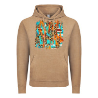 Vintage Coffee serape with leopard pattern Vintage Hoodie - NancyCooperArtShop