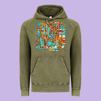 Serape With Leopard Pattern Vintage Hoodie Designed By Nancycooperartshop