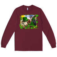 Burgundy St patrick's day cows Long Sleeve Tee - RanaPortraitStore