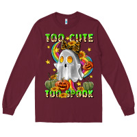 Burgundy too cute too spook Long Sleeve Tee - LillyAllenDesigns