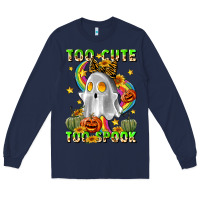 Navy too cute too spook Long Sleeve Tee - LillyAllenDesigns