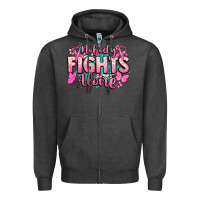 Charcoal Heather Nobody fights alone Cancer Awareness Zipper Hoodie - HowdyJamesFarm