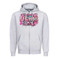 Nobody Fights Alone Cancer Awareness Zipper Hoodie | Teevron