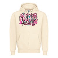 Sandshell Nobody fights alone Cancer Awareness Zipper Hoodie - HowdyJamesFarm