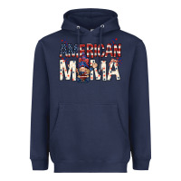 Navy American mama with gnome mothers day Heavyweight Hoodie - HowdyJamesFarm