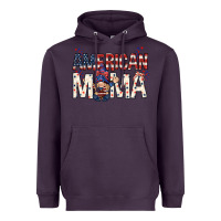 Plum American mama with gnome mothers day Heavyweight Hoodie - HowdyJamesFarm
