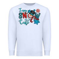 White i am snow cute Premium Sweatshirt - OliviaCreatesArt